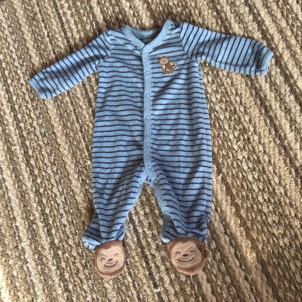 2 carters footie pajamas 3 months